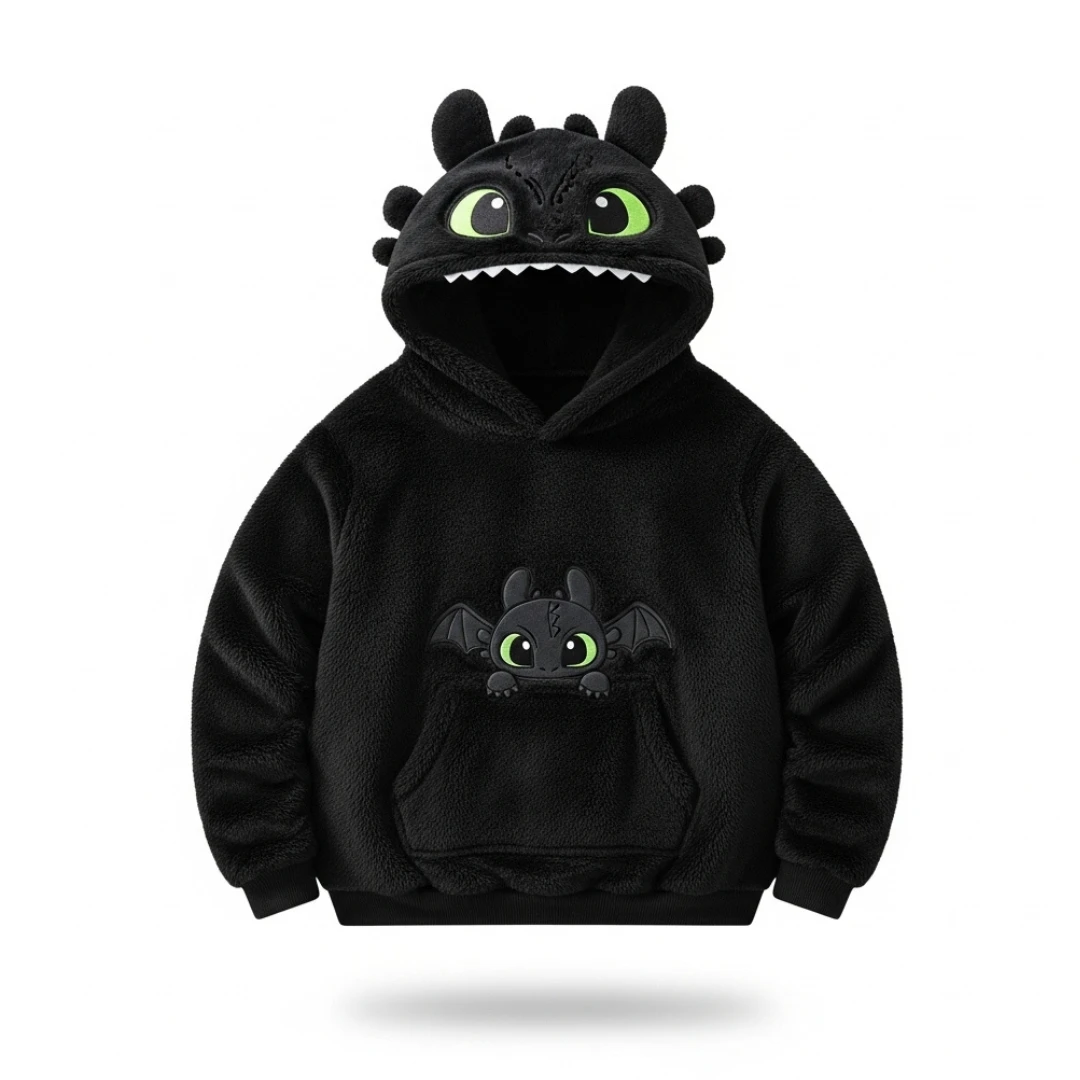 Moletom 3D Banguela Fúria da Noite Capuz Dragão