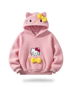 Moletom 3D Hello Kitty Rosa Capuz Gatinha