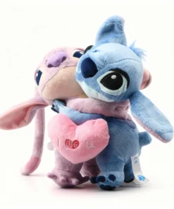 Pelúcia Casal Stitch e Angel 30cm Anti-alérgica