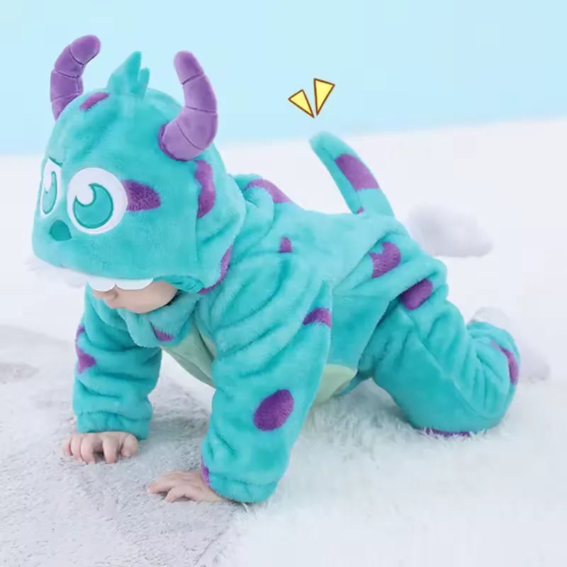 Pijama Infantil Sulley 2025 – Kigurumi Monstros SA Azul - Imagem 2