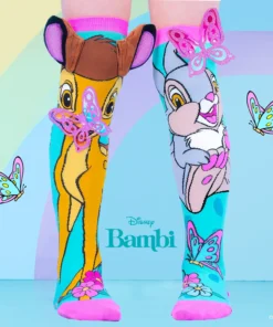 Meias 3D Bambi & Tambor com Borboletas