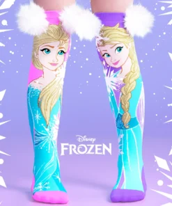 Meias 3D Frozen com Pompons de Neve