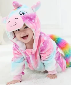 Pijama Infantil Unicórnio – Kigurumi Arco Iris