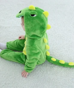 Alternative view of Pijama Infantil Dino – Kigurumi Verde