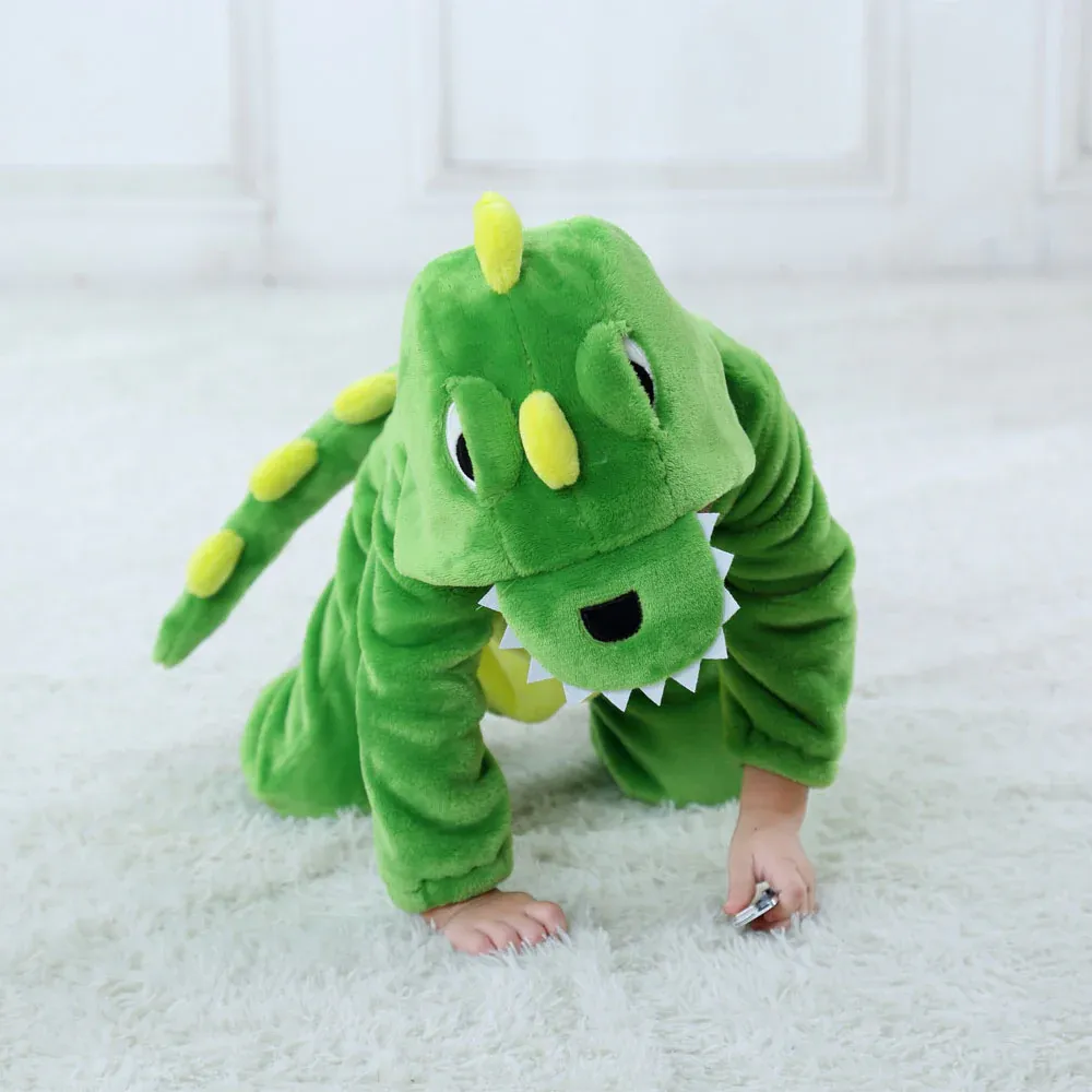 Pijama Infantil Dino – Kigurumi Verde - Imagem 3