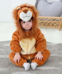 Pijama Infantil Leão Rei – Kigurumi Premium Dourado